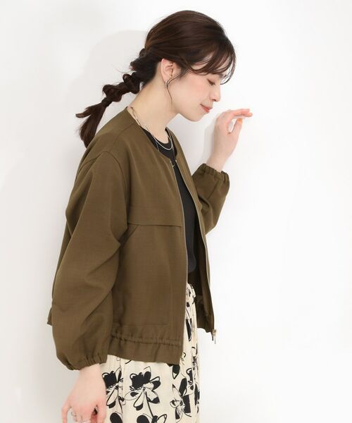 SHOO・LA・RUE / シューラルー レザーブルゾン・ジャケット | ドロストノーカラーブルゾン | 詳細2