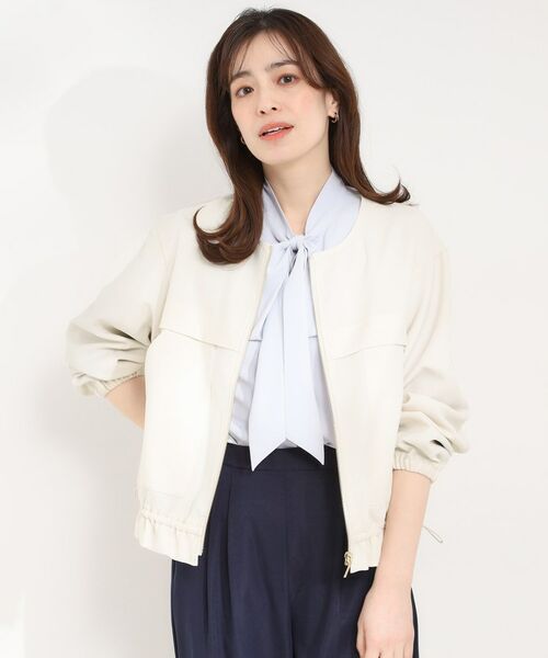 SHOO・LA・RUE / シューラルー レザーブルゾン・ジャケット | ドロストノーカラーブルゾン | 詳細5