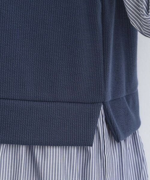 SHOO・LA・RUE / シューラルー ミニ丈・ひざ丈ワンピース | 【S-LL/体型カバー】ストライプ柄ドッキングワンピース | 詳細18