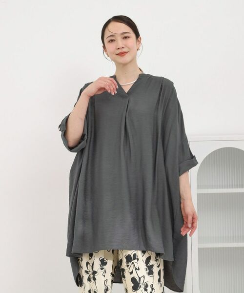 SHOO・LA・RUE / シューラルー チュニック | 【ひんやり】スキッパーチュニックワンピース | 詳細1