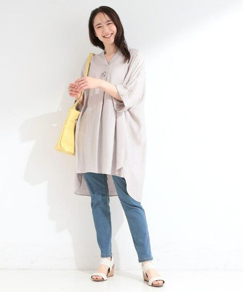 SHOO・LA・RUE / シューラルー チュニック | 【ひんやり/S-LL】体型カバー叶える スキッパードルマンチュニック | 詳細28