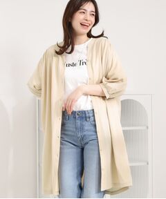 SHOO・LA・RUE / シューラルー ミニ丈・ひざ丈ワンピース | カットツイルキーネックシャツワンピ