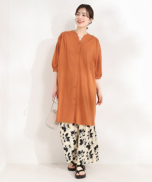 SHOO・LA・RUE / シューラルー ミニ丈・ひざ丈ワンピース | カットツイルキーネックシャツワンピ | 詳細11