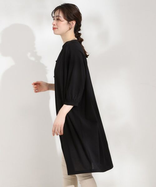 SHOO・LA・RUE / シューラルー ミニ丈・ひざ丈ワンピース | カットツイルキーネックシャツワンピ | 詳細2