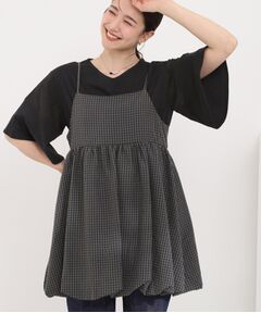 SHOO・LA・RUE / シューラルー チュニック | ギンガムチェック柄バルーンキャミ
