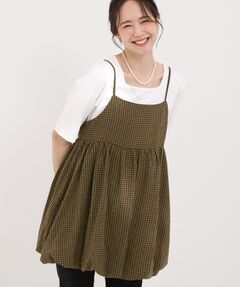 SHOO・LA・RUE / シューラルー チュニック | ギンガムチェック柄バルーンキャミ