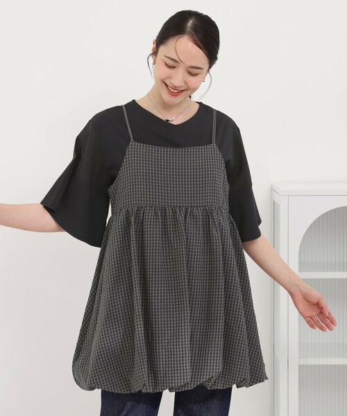 SHOO・LA・RUE / シューラルー チュニック | ギンガムチェック柄バルーンキャミ | 詳細1