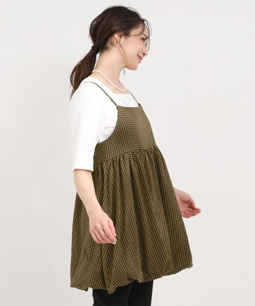 SHOO・LA・RUE / シューラルー チュニック | ギンガムチェック柄バルーンキャミ | 詳細6