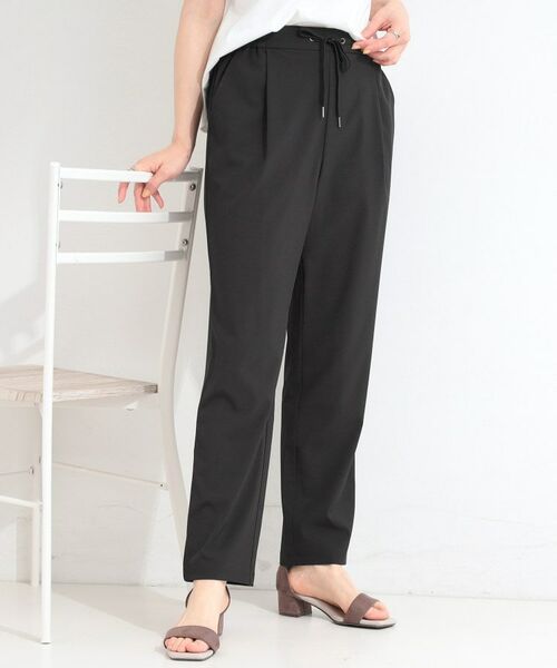 SHOO・LA・RUE / シューラルー パンツ | 【ひんやり/吸水速乾/洗濯機可/S-3L】さらかるイージーテーパードパンツ（ブラック(019)）