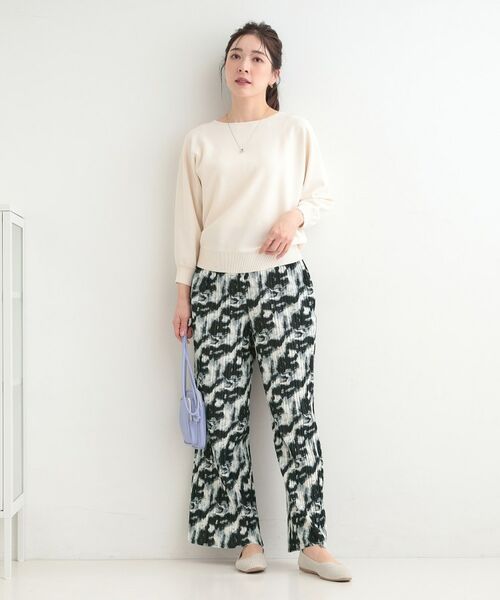 SHOO・LA・RUE / シューラルー パンツ | ウエストゴムでらくちん 柄アソートプリーツイージーパンツ | 詳細7