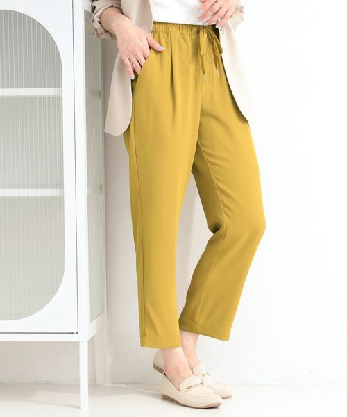 SHOO・LA・RUE / シューラルー パンツ | 【ひんやり/UV/S-LL】さらさらぷるん イージーテーパードパンツ（イエロー(032)）