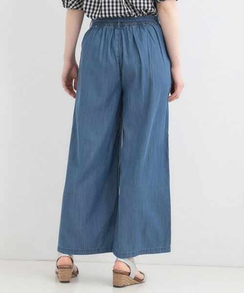 SHOO・LA・RUE / シューラルー パンツ | 【SHOO ICE、着丈が選べる】ウエストリボン付き セルロース混デニムワイドイージーパンツ | 詳細10