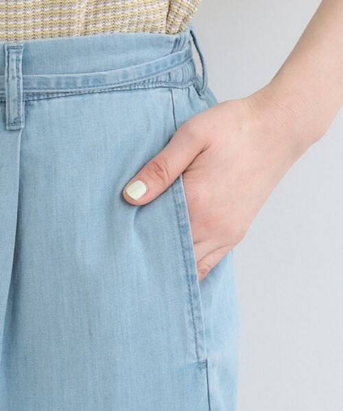 SHOO・LA・RUE / シューラルー パンツ | 【SHOO ICE、着丈が選べる】ウエストリボン付き セルロース混デニムワイドイージーパンツ | 詳細19