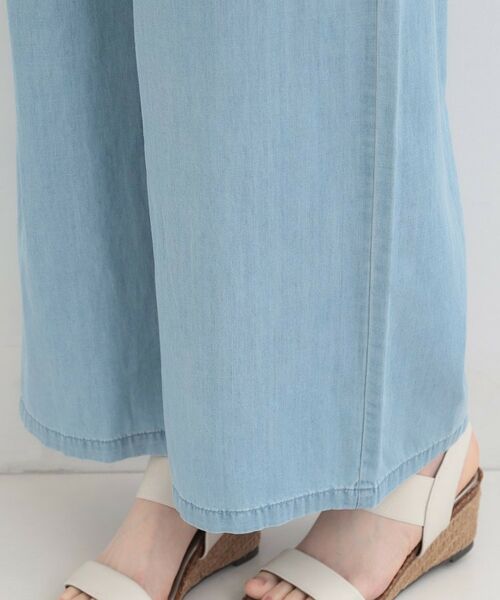 SHOO・LA・RUE / シューラルー パンツ | 【SHOO ICE、着丈が選べる】ウエストリボン付き セルロース混デニムワイドイージーパンツ | 詳細20