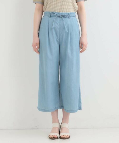 SHOO・LA・RUE / シューラルー パンツ | 【着丈選べる/ひんやり/S-LL】ウエストリボンがポイント　デニムイージーワイドパンツ | 詳細23