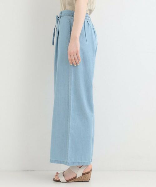 SHOO・LA・RUE / シューラルー パンツ | 【着丈選べる/ひんやり/S-LL】ウエストリボンがポイント　デニムイージーワイドパンツ | 詳細24