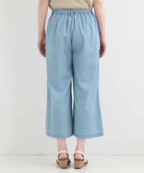SHOO・LA・RUE / シューラルー パンツ | 【着丈選べる/ひんやり/S-LL】ウエストリボンがポイント　デニムイージーワイドパンツ | 詳細27