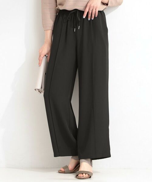 SHOO・LA・RUE / シューラルー パンツ | 【ひんやり/UV】さらさらぷるんイージーワイドパンツ（ブラック(019)）