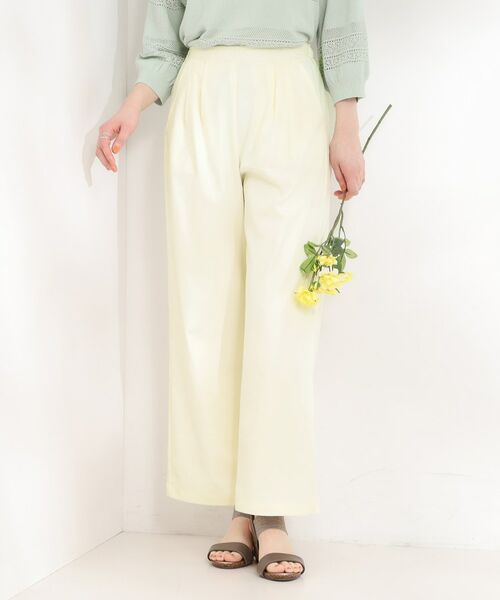 SHOO・LA・RUE / シューラルー パンツ | ツータックワイドパンツ（オフホワイト(003)）