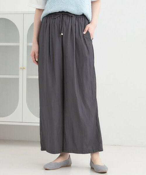 SHOO・LA・RUE / シューラルー パンツ | サテンワイドパンツ（チャコールグレー(014)）