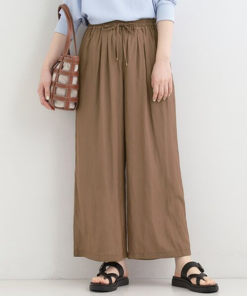 SHOO・LA・RUE / シューラルー パンツ | サテンワイドパンツ（キャメルブラウン(041)）