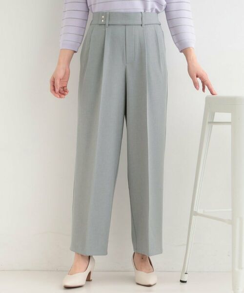 SHOO・LA・RUE / シューラルー パンツ | 【着丈選べる/S-LL/洗濯機可】楽ちん×きれいみえ　ストレッチワイドパンツ（グレー(012)）