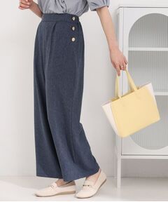 SHOO・LA・RUE / シューラルー パンツ | サイドボタンデニム風ワイドパンツ