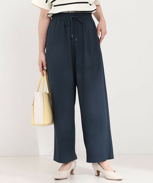 SHOO・LA・RUE / シューラルー パンツ | 【着丈選べる/イージーケア】イージーワイドパンツ（ネイビー(894)）