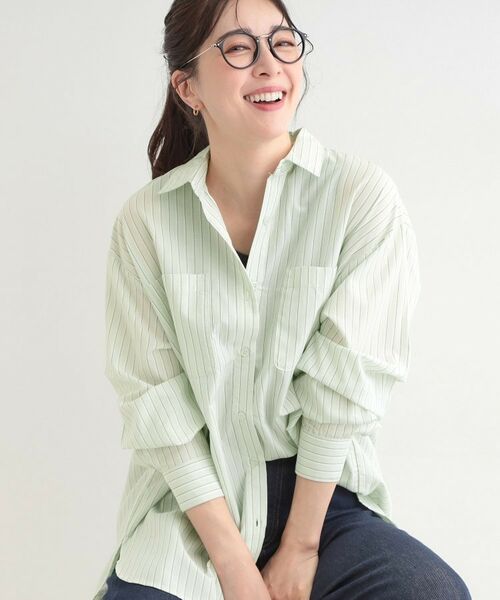 SHOO・LA・RUE / シューラルー シャツ・ブラウス | 綿テンセルシャツ（ミントグリーン(321)）