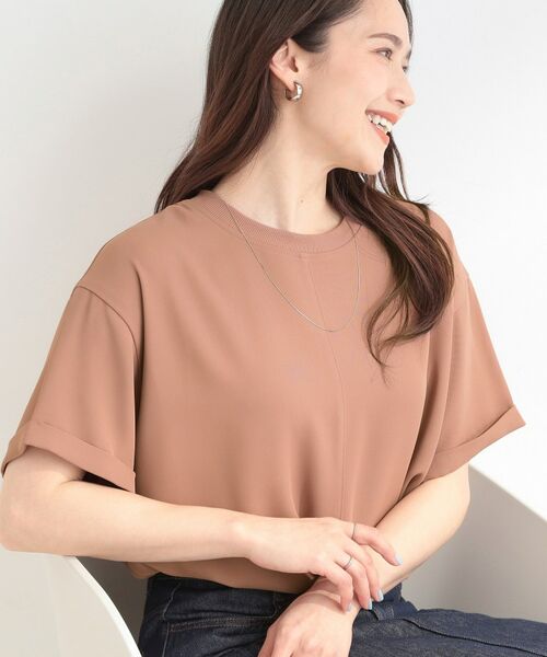 SHOO・LA・RUE / シューラルー シャツ・ブラウス | 【ひんやり/UV】さらさらぷるんリブトップス（オレンジ(069)）