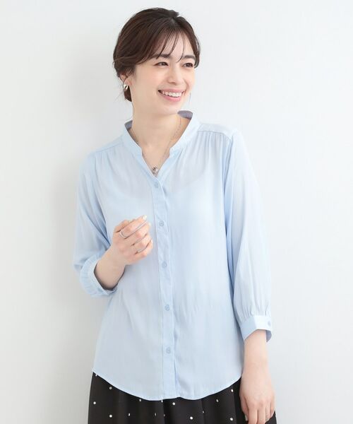 SHOO・LA・RUE / シューラルー シャツ・ブラウス | 前あきサテンブラウス | 詳細1