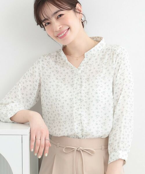 SHOO・LA・RUE / シューラルー シャツ・ブラウス | 前あきサテンブラウス（ホワイト(701)）