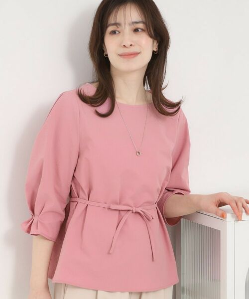 SHOO・LA・RUE / シューラルー シャツ・ブラウス | サッカーウエストリボンブラウス（ピンク(071)）