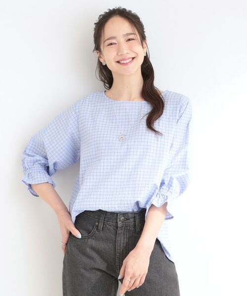 SHOO・LA・RUE / シューラルー シャツ・ブラウス | 【セットアップ可】サッカーチェック柄ブラウス | 詳細13