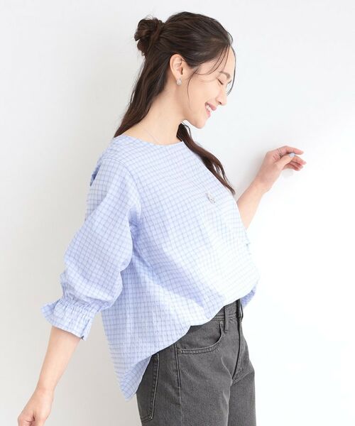 SHOO・LA・RUE / シューラルー シャツ・ブラウス | 【セットアップ可】サッカーチェック柄ブラウス | 詳細14