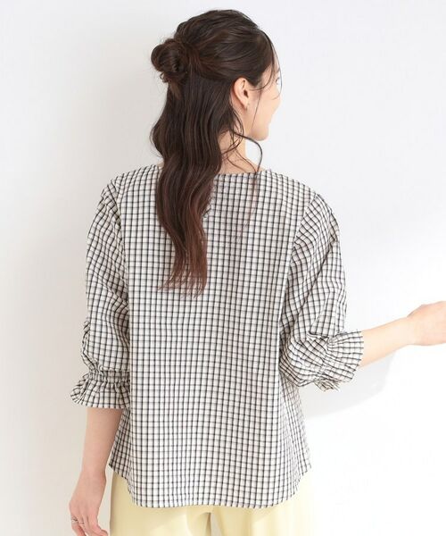 SHOO・LA・RUE / シューラルー シャツ・ブラウス | 【セットアップ可】サッカーチェック柄ブラウス | 詳細2