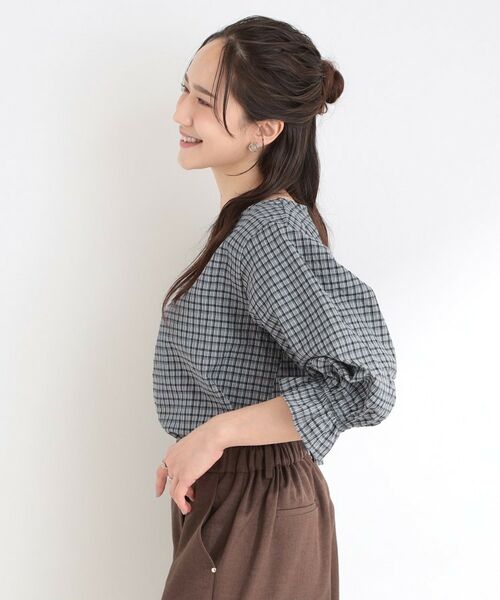 SHOO・LA・RUE / シューラルー シャツ・ブラウス | 【セットアップ可】サッカーチェック柄ブラウス | 詳細6