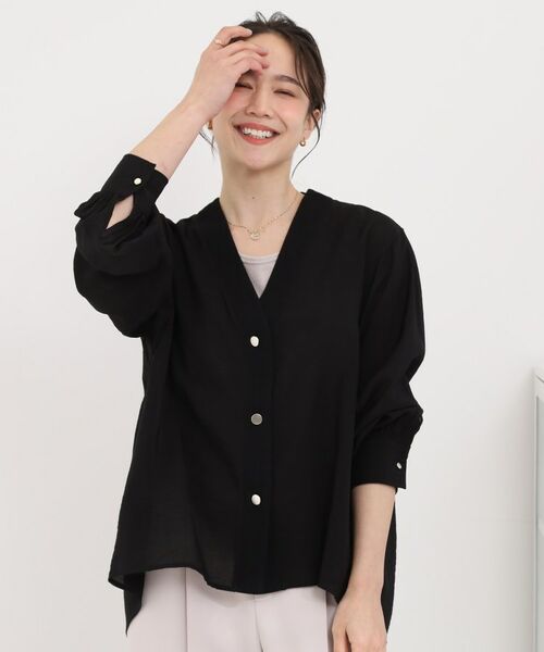 SHOO・LA・RUE / シューラルー シャツ・ブラウス | シアーVネックブラウス | 詳細5