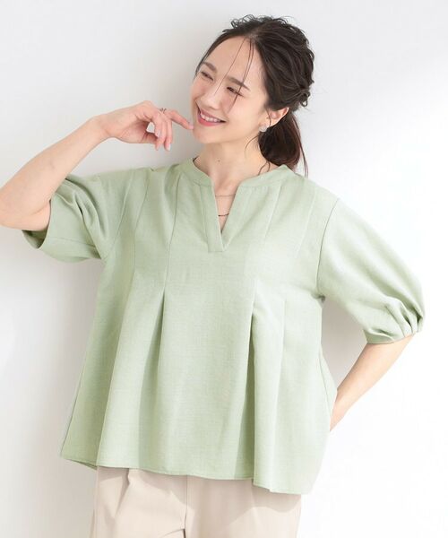 SHOO・LA・RUE / シューラルー シャツ・ブラウス | 【イジケア】麻調スキッパーブラウス | 詳細1