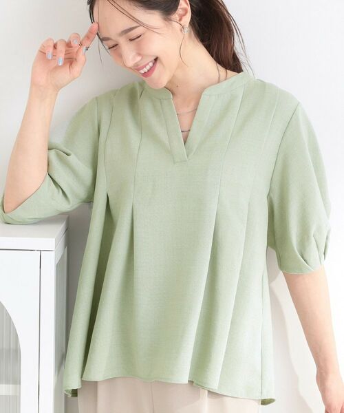 SHOO・LA・RUE / シューラルー シャツ・ブラウス | 【イジケア】麻調スキッパーブラウス（ミントグリーン(021)）