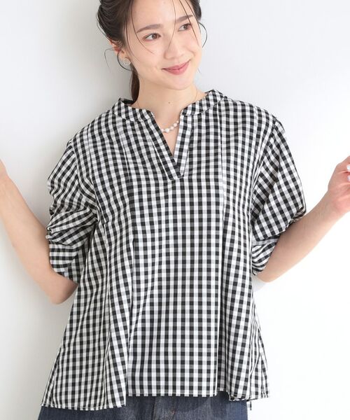 SHOO・LA・RUE / シューラルー シャツ・ブラウス | 【イジケア】麻調スキッパーブラウス（ブラック(219)）