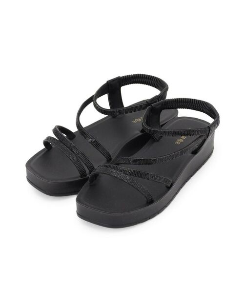 SHOO・LA・RUE / シューラルー サンダル | キラキラチューブサンダル(ブラック(019))