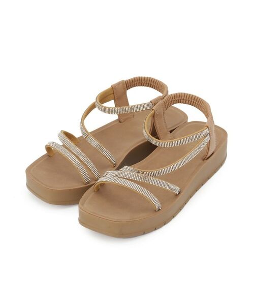 SHOO・LA・RUE / シューラルー サンダル | キラキラチューブサンダル(ベージュ(052))