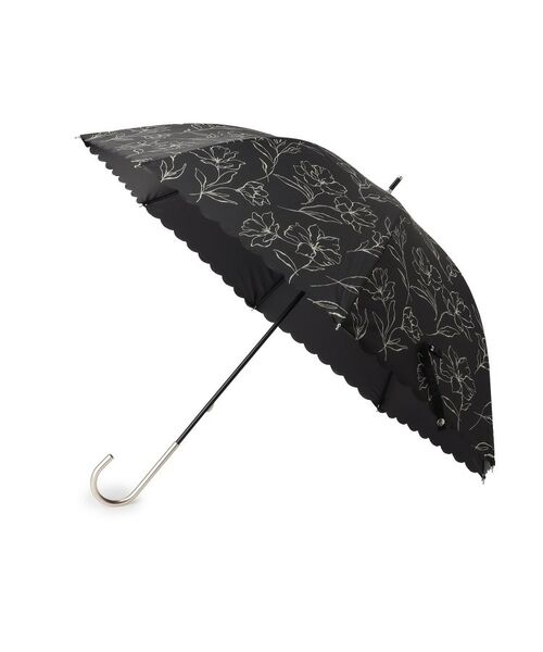 SHOO・LA・RUE / シューラルー 傘 | 【晴雨兼用】ラインフラワー長傘【because】（ブラック(119)）