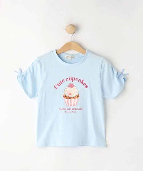 SHOO・LA・RUE / シューラルー Tシャツ | 【100-150cm】カップケージフレークTシャツ（サックスブルー(090)）