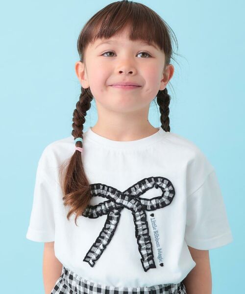 SHOO・LA・RUE / シューラルー Tシャツ | 【100-150cm】ギンガムリボンTシャツ | 詳細10