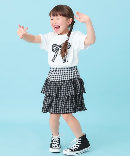 SHOO・LA・RUE / シューラルー Tシャツ | 【100-150cm】ギンガムリボンTシャツ | 詳細13