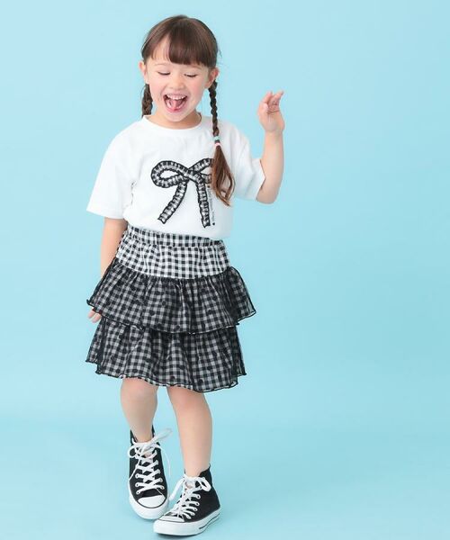 SHOO・LA・RUE / シューラルー Tシャツ | 【100-150cm】ギンガムリボンTシャツ | 詳細15