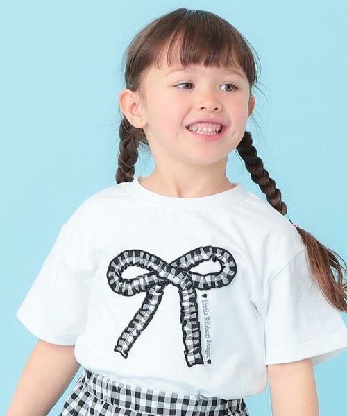 SHOO・LA・RUE / シューラルー Tシャツ | 【100-150cm】ギンガムリボンTシャツ | 詳細8