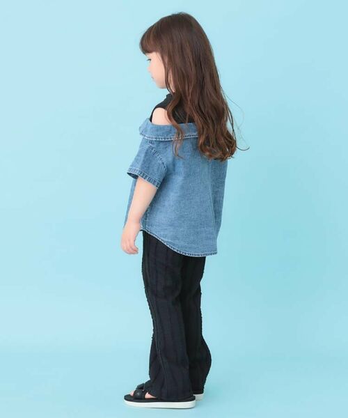SHOO・LA・RUE / シューラルー カットソー | 【120-150cm】肩あきデニムドッキングシャツ | 詳細10